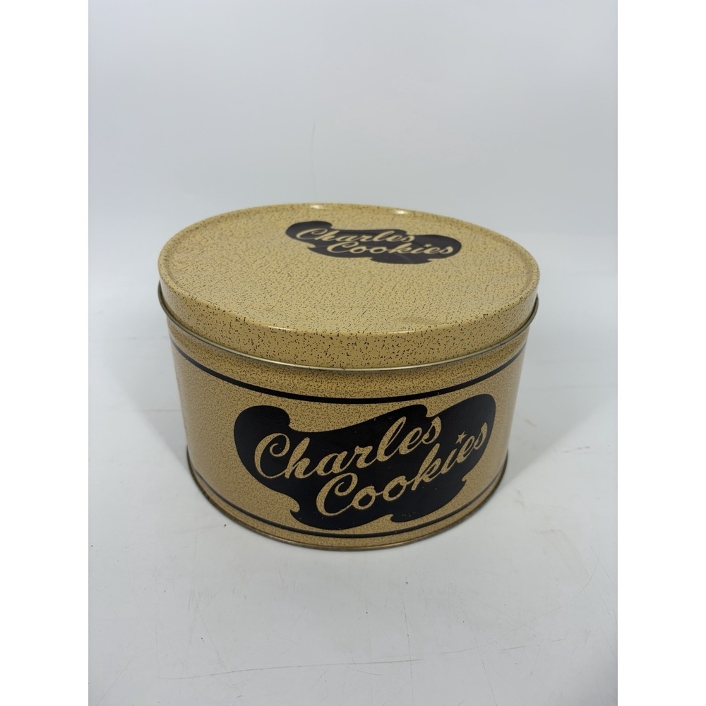 VINTAGE CHARLES CHIPS COOKIE TIN CAN KITCHEN DECOR RUSTIC FARMHOUSE HOME